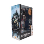 God of War Ragnarok Kratos McFarlane Elite Edition 7-inch deluxe action figure, detailed gaming collectible with intricate armor and weapons.