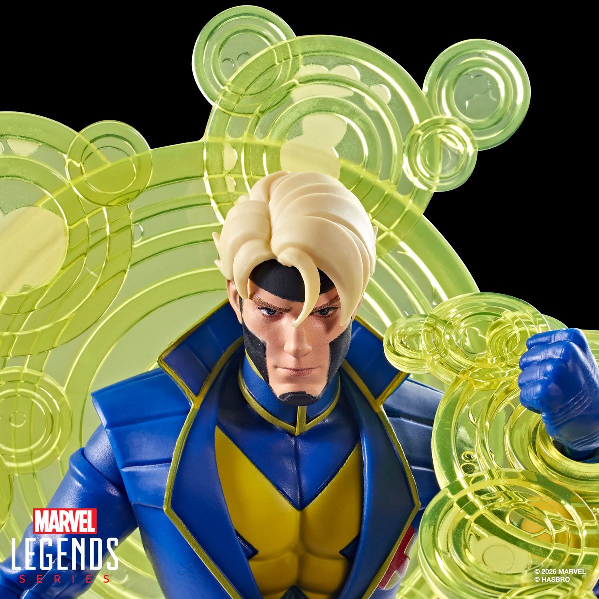Marvel Legends Havok action figure from X-Men 97 series by Hasbro, 6-inch collectible figure with detailed costume and accessories.