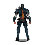 DC Multiverse Deathstroke Arkham Origins 7-inch action figure by McFarlane Toys, detailed figure with weapon accessories.
