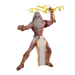 God of War Zeus McFarlane Toys 7-inch Gaming Edition action figure with detailed armor and muscular build, standing in a dynamic pose.
