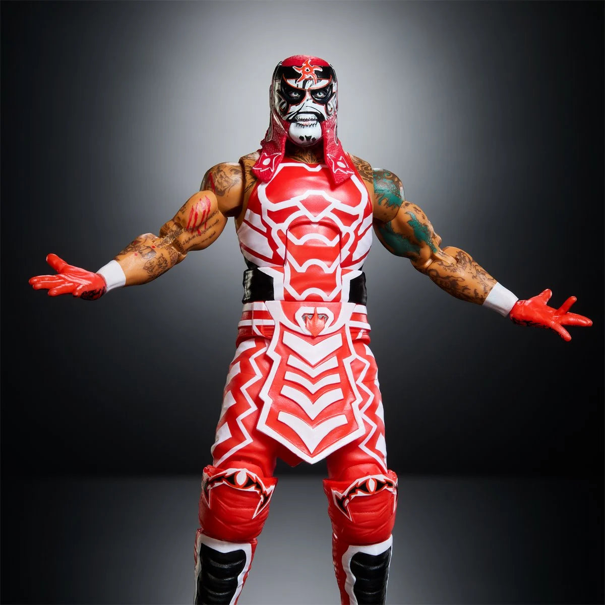 WWE Top Picks Elite Collection 2027 Wave 1 Penta action figure by Mattel, detailed figure with wrestling attire and accessories.