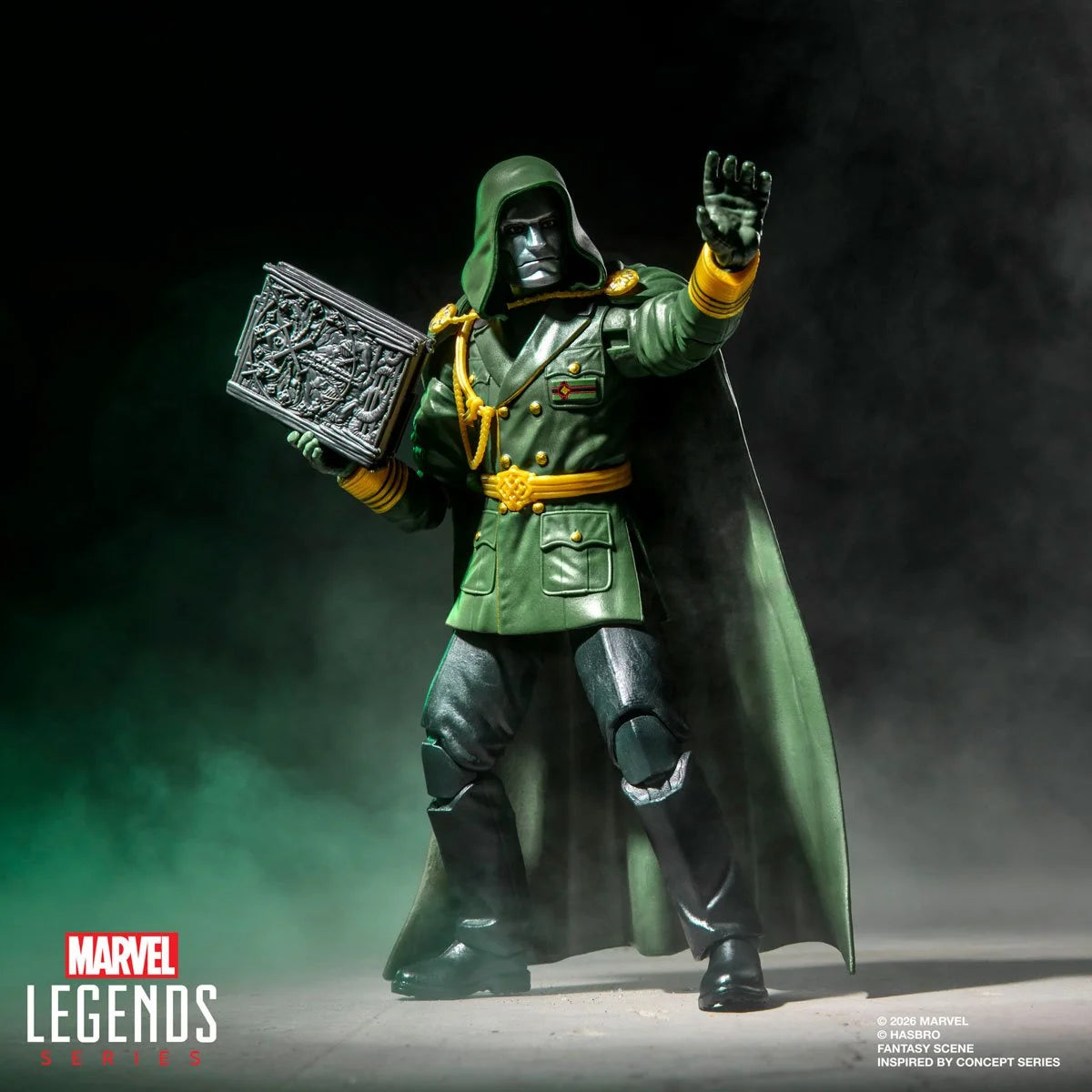 Marvel Legends Lord Doom action figure from Avengers: Doomsday by Hasbro, featuring detailed 6-inch Marvel character figure.