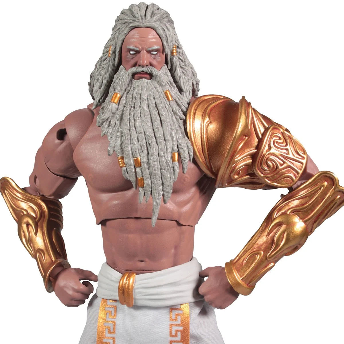 McFarlane Toys God of War Wave 2 Zeus 7-inch gaming action figure with detailed sculpt and dynamic pose.