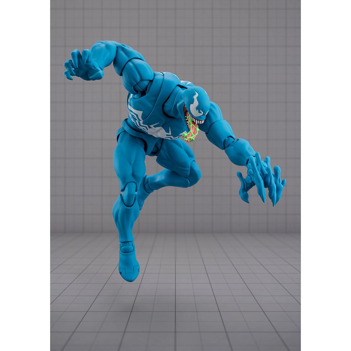 Bandai Marvel Gamerverse Venom S.H. Figuarts action figure with detailed black and white symbiote design and articulated limbs.