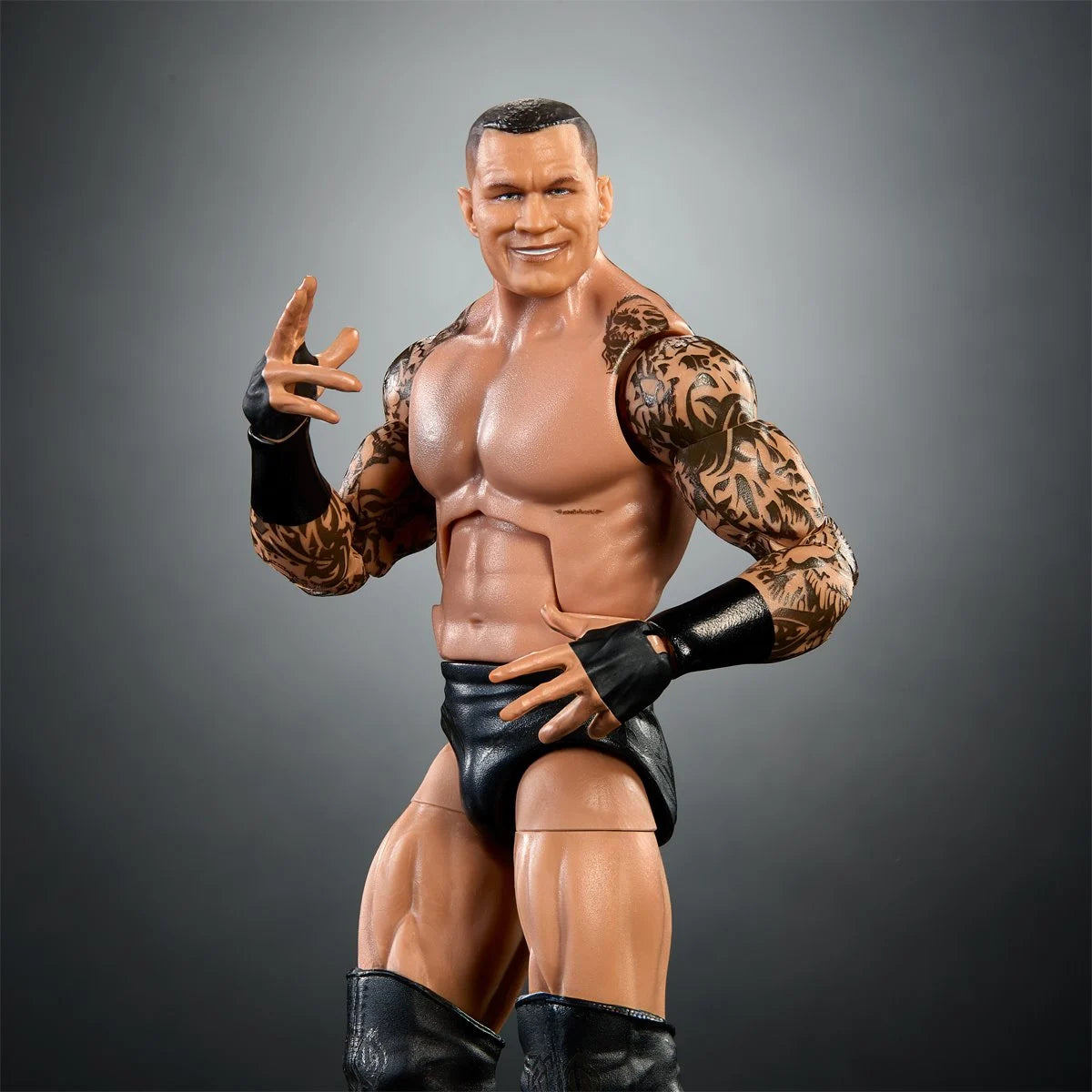 WWE Mattel Elite Collection Series 128 Randy Orton action figure with detailed wrestling attire and accessories