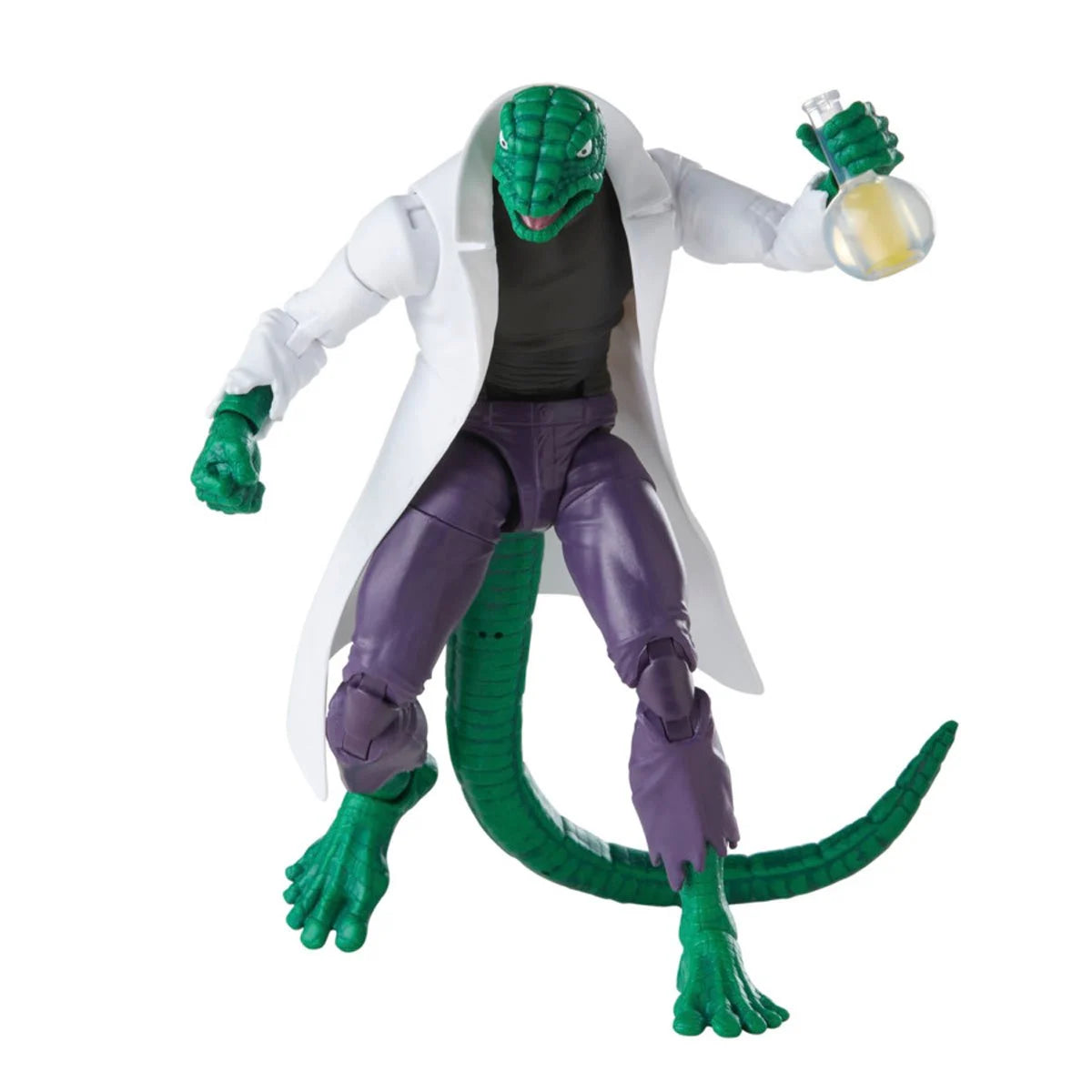 Marvel Legends Spider-Man Retro Lizard action figure by Hasbro, detailed 6-inch toy from the Marvel Legends series.