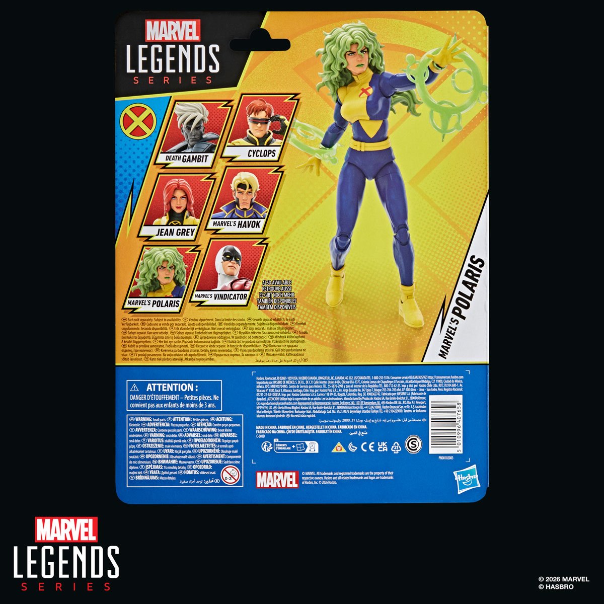 Marvel Legends X-Men 97 Polaris 6-inch action figure by Hasbro, detailed figure with costume and accessories.