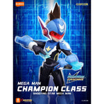 BLOKEES Mega Man Shooting Star Champion Class 01 model kit featuring detailed Mega Man figure in dynamic pose.