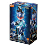 Mega Man Shooting Star Mega Man Champion Class 01 Model Kit by BLOKEES, featuring detailed parts and vibrant colors in an assembled pose.