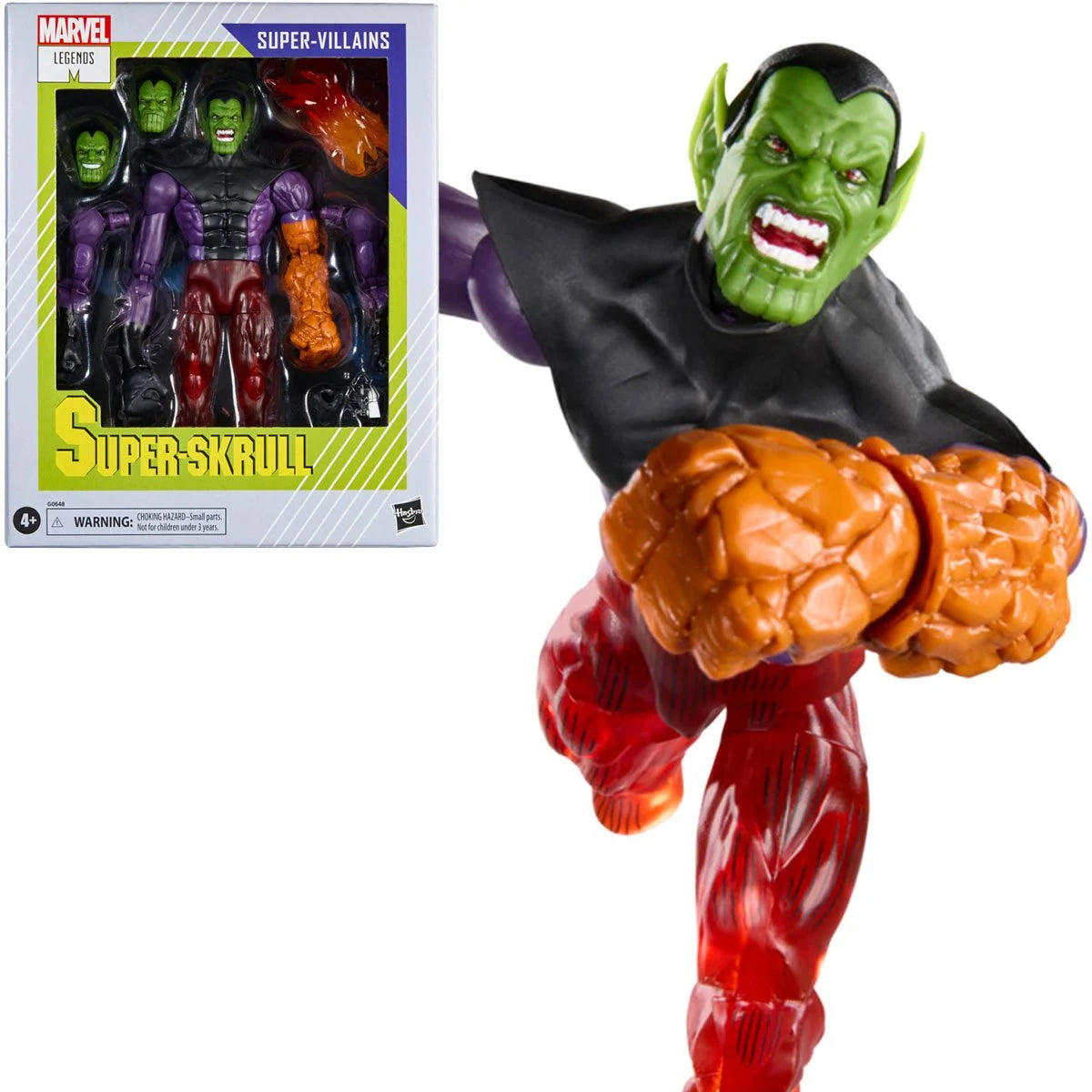 Marvel Legends Super-Villains Super-Skrull 6-inch action figure by Hasbro, showcasing detailed costume and dynamic pose.