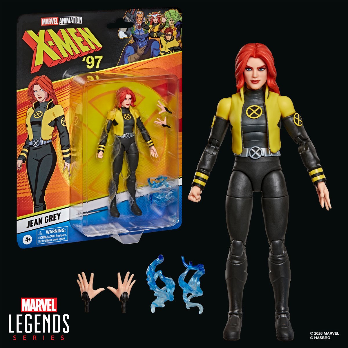 Marvel Legends X-Men 97 Jean Grey action figure by Hasbro, 6-inch collectible figure with detailed costume and pose.