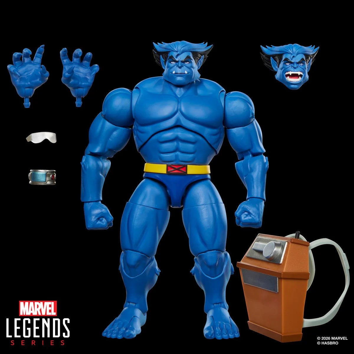 Marvel Legends Series Beast action figure from X-Men '97, 6-inch collectible Marvel character by Hasbro, detailed plastic figure.
