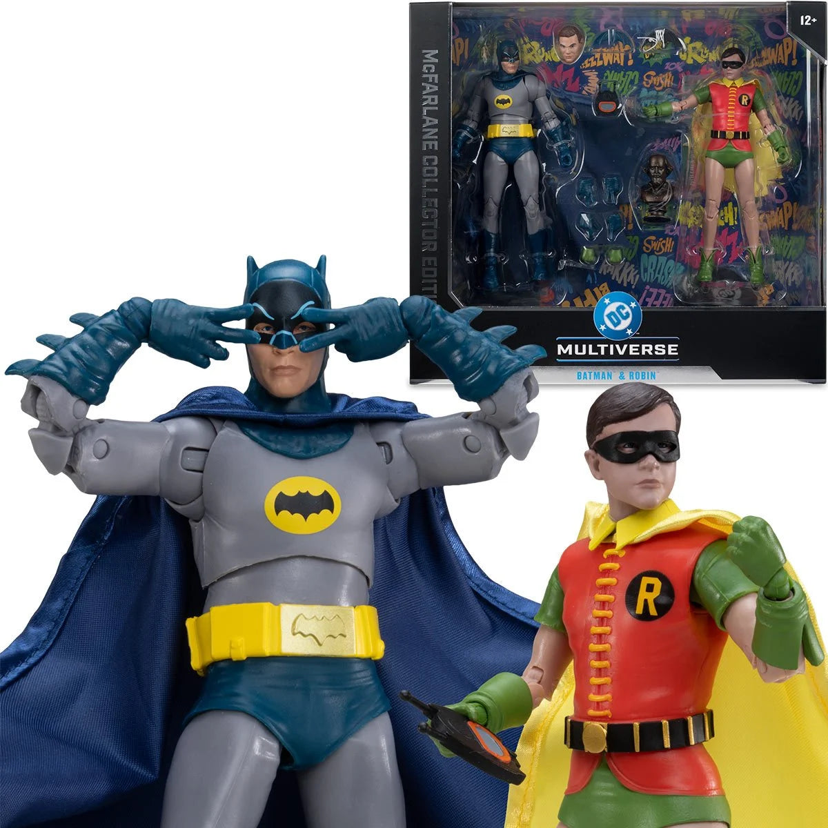 DC Multiverse Batman and Robin action figures from the Classic TV Series by McFarlane Toys, 7-inch collector edition 2-pack