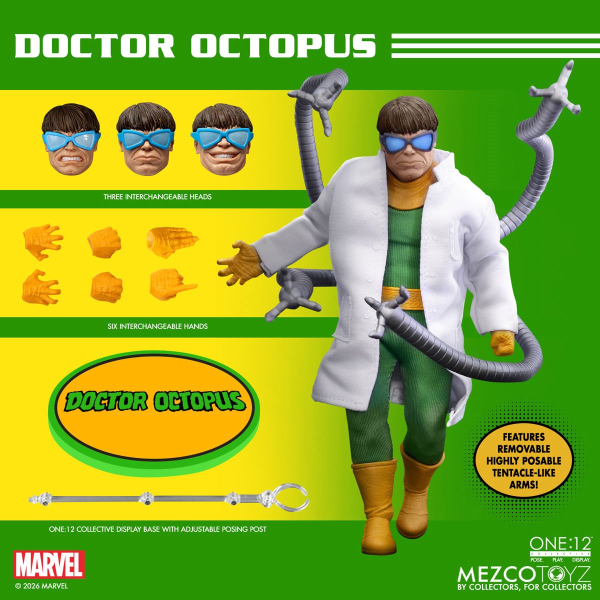 ReRun Doctor Octopus One:12 Collective action figure by New Meta, detailed figure with multiple accessories and dynamic pose.