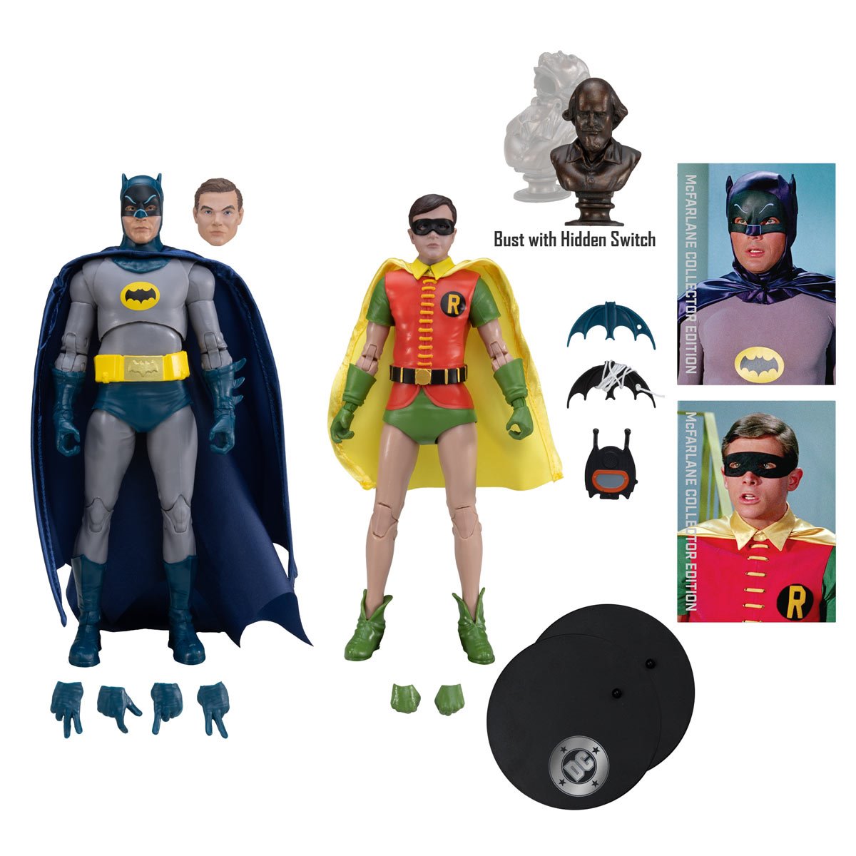 DC Multiverse Batman and Robin action figures from McFarlane Toys, Classic TV Series collector edition, 7-inch 2-pack.