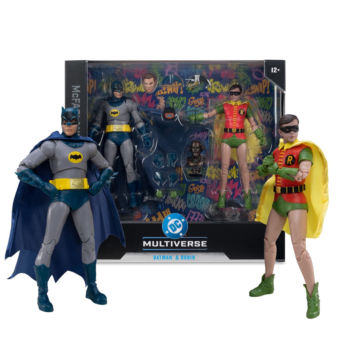 DC Multiverse Batman and Robin action figures from McFarlane Toys, Classic TV Series collector edition, 7-inch 2-pack.