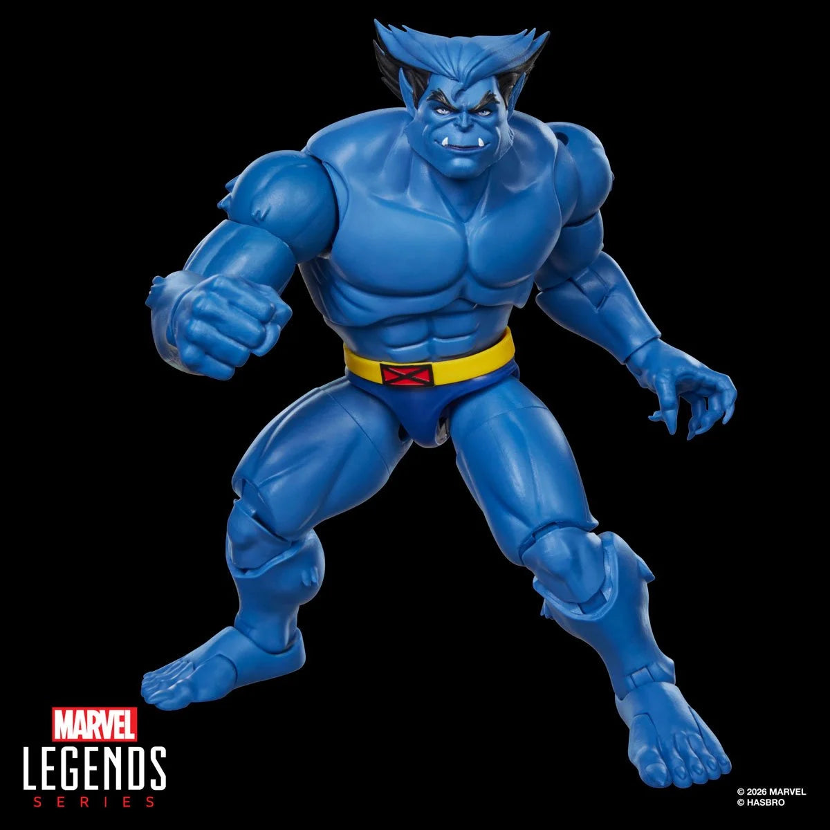 Marvel Legends Series Beast action figure by Hasbro, 6-inch X-Men '97 collectible figure with detailed costume and dynamic pose.