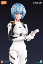 BLOKEES Neon Genesis Evangelion Rei Ayanami plug suit model kit, detailed figure from the Fantastics Series, vibrant and collectible.