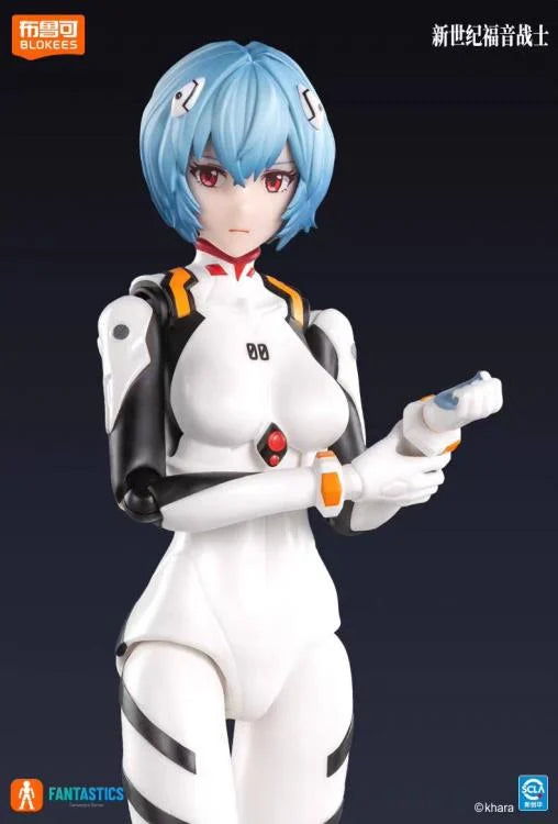 BLOKEES Neon Genesis Evangelion Rei Ayanami plug suit model kit, detailed figure from the Fantastics Series, vibrant and collectible.