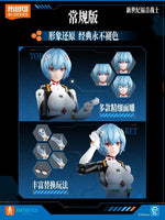 BLOKEES Neon Genesis Evangelion Rei Ayanami plug suit model kit from Fantastics Series, featuring detailed figure and vibrant colors.
